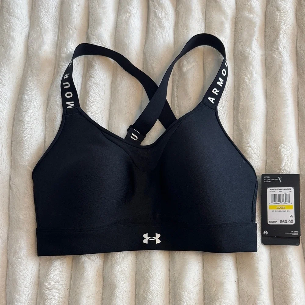 Under Armour Black Cross-Back Bra - Picture 1 of 4